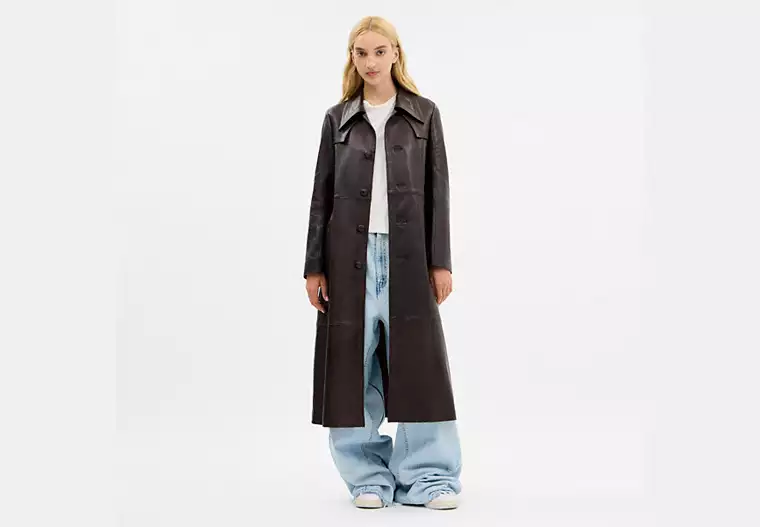 110-single-breasted-leather-trench-coat-dark-brown-4.webp Single Breasted Leather Trench Coat - Dark Brown