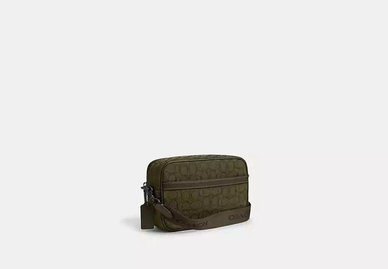 Theo Camera Bag In Signature Jacquard - jacquard/Olive Drab