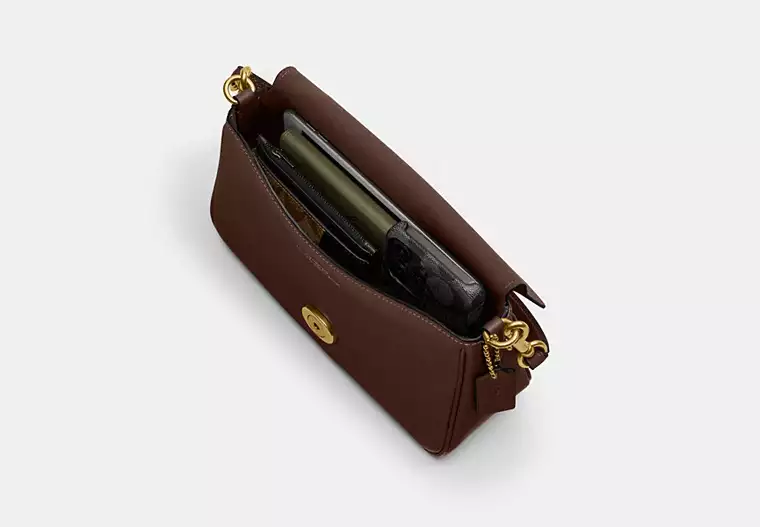 Soft Tabby Shoulder Bag - smooth leather/Brass/Maple