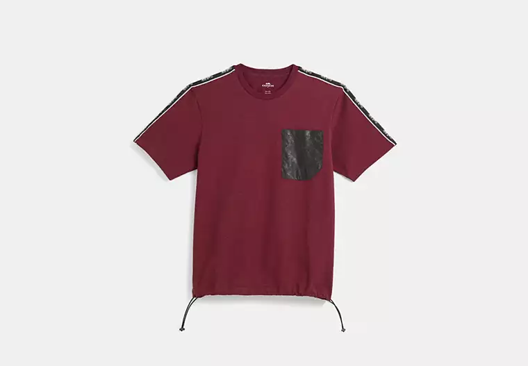 Restored Horse And Carriage Pocket T-Shirt - Burgundy