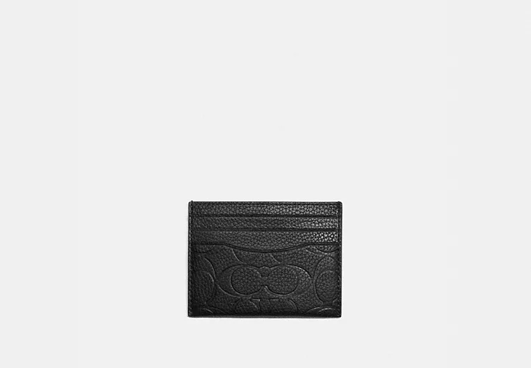Card Case In Signature Leather - pebble leather/Black