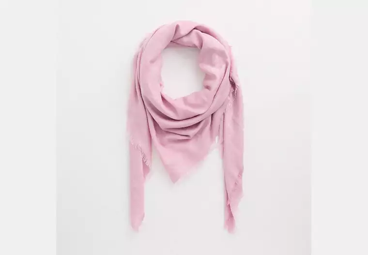 Restored Horse And Carriage Print Oversized Square Scarf - Tulip