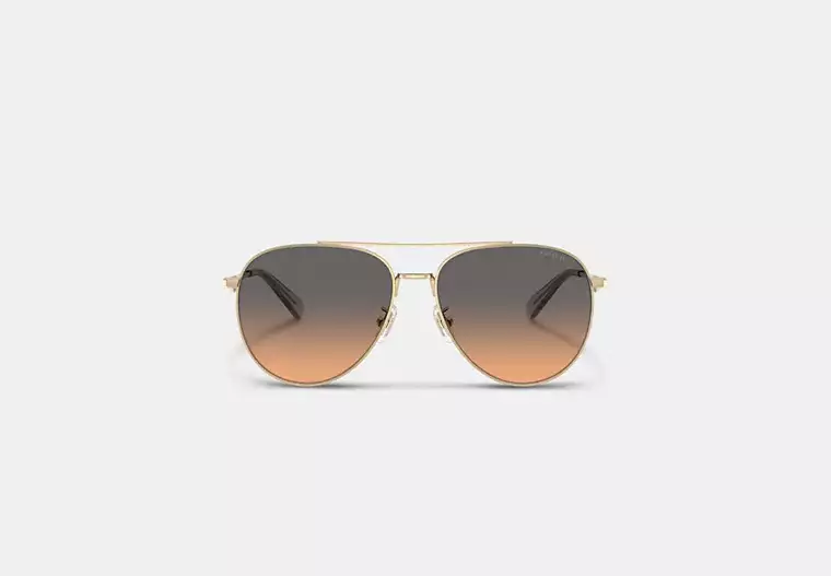 C Hardware Metal Pilot Sunglasses - Smoke/Warm Blush