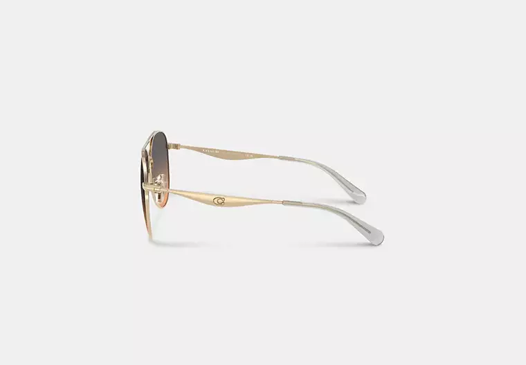 C Hardware Metal Pilot Sunglasses - Smoke/Warm Blush