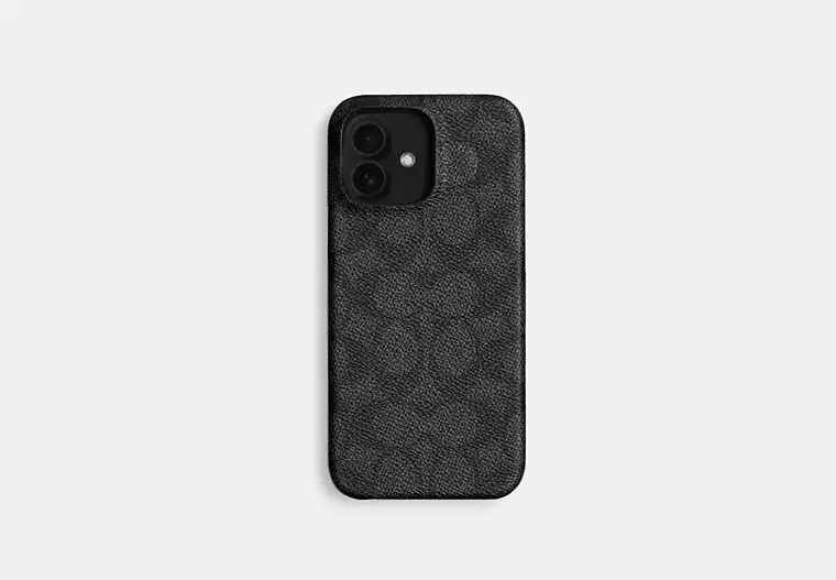 Iphone 16 Case In Signature Canvas - Charcoal