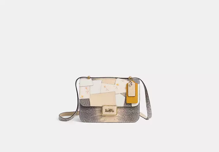 Upcrafted Alie Shoulder Bag In Lizard - Brass/Natural