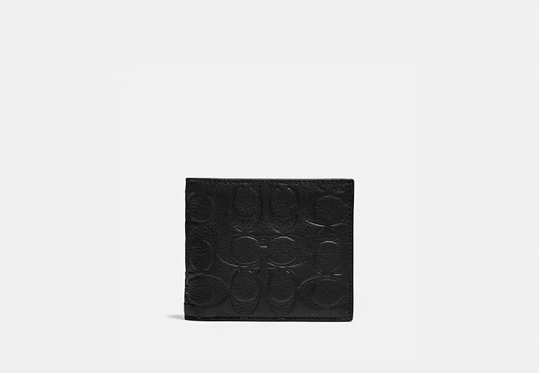 3-In-1 Wallet In Signature Leather - pebble leather/Black