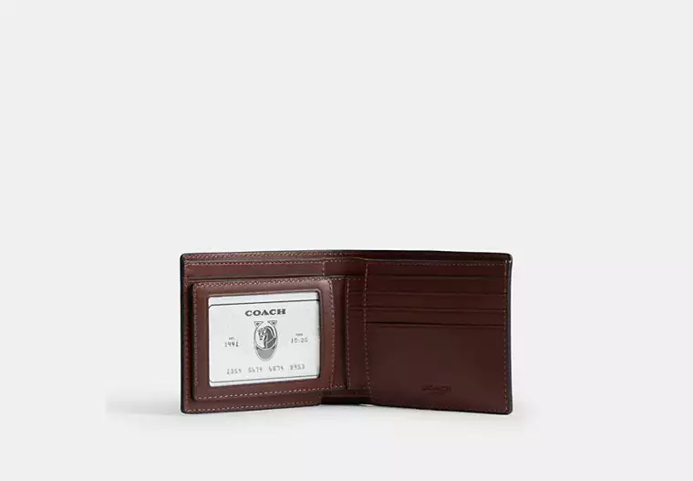 3-In-1 Wallet In Signature Canvas - signature coated canvas/smooth leather/Maple
