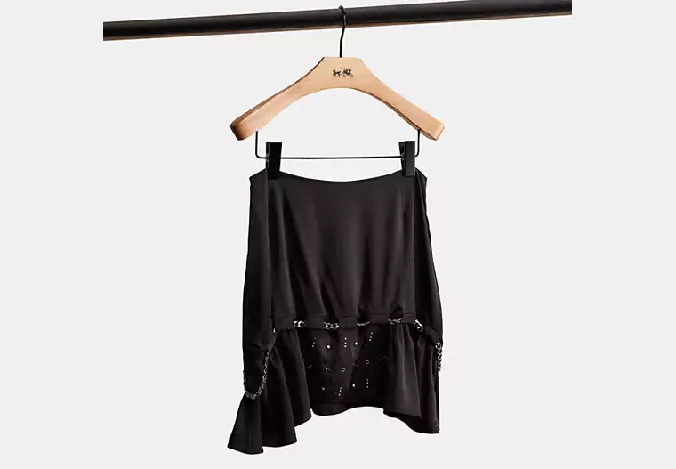 Restored Short Silk Skirt - Black