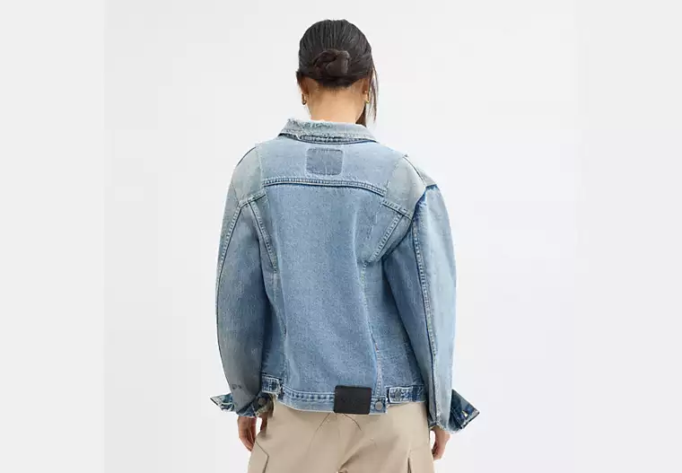 Repurposed Denim Trucker Jacket - Medium Blue