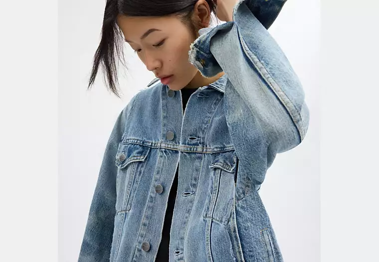 Repurposed Denim Trucker Jacket - Medium Blue