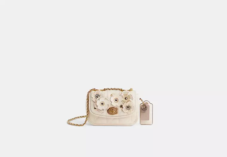 Upcrafted Pillow Madison Shoulder Bag 18 With Quilting - Brass/Chalk