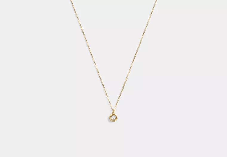 Halo Round Pendant Necklace - Gold