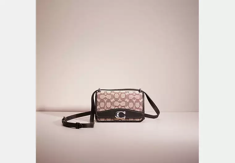 Restored Bandit Crossbody In Signature Textile Jacquard - Silver/Cocoa Black