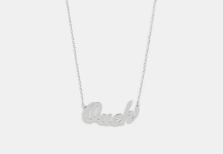 Ouch Nameplate Necklace - Silver