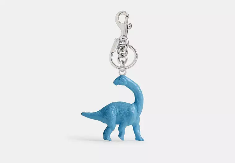 Dinosaur Bag Charm - Silver/Blue