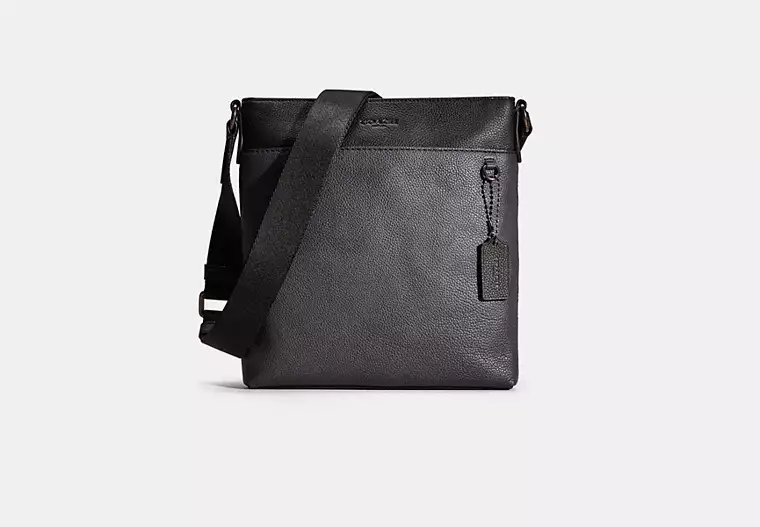 Restored Metropolitan Slim Messenger In Colorblock - Gunmetal/Midnight Navy/Black